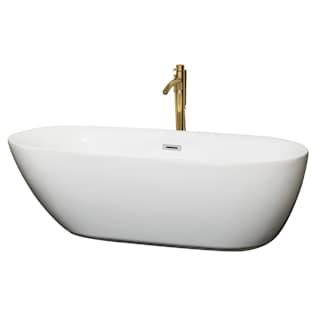 A thumbnail of the Wyndham Collection WCOBT100071ATP11 White / Polished Chrome Trim / Brushed Gold Faucet