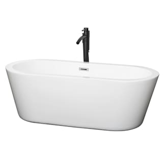 A thumbnail of the Wyndham Collection WCOBT100367ATP11 White / Polished Chrome Trim / Matte Black Faucet
