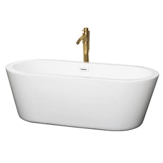 A thumbnail of the Wyndham Collection WCOBT100367ATP11 White / Shiny White Trim / Brushed Gold Faucet