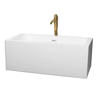 A thumbnail of the Wyndham Collection WCOBT101160ATP11 White / Shiny White Trim / Brushed Gold Faucet