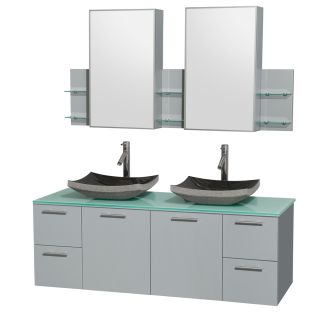 Wyndham Collection Wcr410060ddgggd2wmed Green Glass Top Pyra