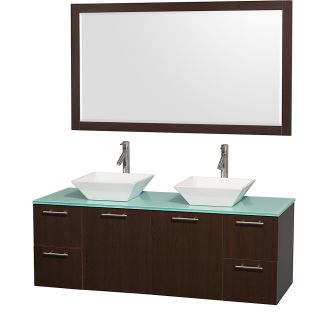 A thumbnail of the Wyndham Collection WCR410060M1DB Espresso / Green Glass Top
