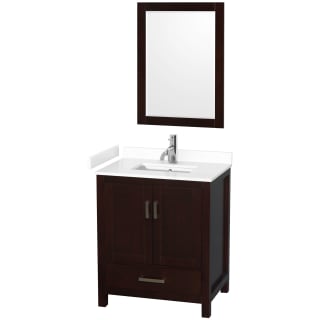 A thumbnail of the Wyndham Collection WCS141430S-VCA-M24 Espresso / White Cultured Marble Top / Brushed Chrome Hardware