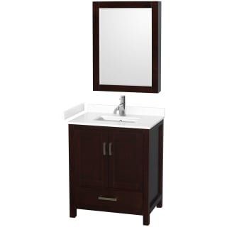 A thumbnail of the Wyndham Collection WCS141430S-VCA-MED Espresso / White Cultured Marble Top / Brushed Chrome Hardware