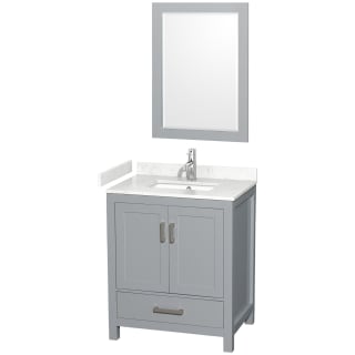 A thumbnail of the Wyndham Collection WCS141430S-VCA-M24 Gray / Carrara Cultured Marble Top / Brushed Chrome Hardware