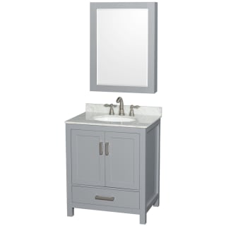 A thumbnail of the Wyndham Collection WCS141430SUNOMED Gray / White Carrara Marble Top / Brushed Chrome Hardware