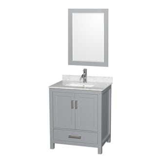 A thumbnail of the Wyndham Collection WCS141430SUNSM24 Gray / White Carrara Marble Top / Brushed Chrome Hardware