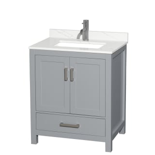 A thumbnail of the Wyndham Collection WCS141430S-QTZ-UNSMXX Gray / Giotto Quartz Top / Brushed Chrome Hardware