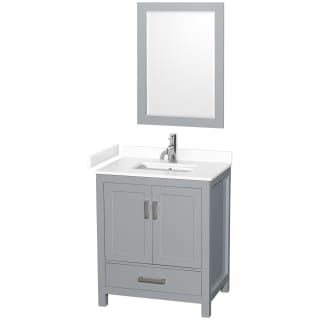 A thumbnail of the Wyndham Collection WCS141430S-VCA-M24 Gray / White Cultured Marble Top / Brushed Chrome Hardware