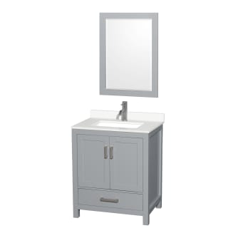 A thumbnail of the Wyndham Collection WCS141430S-QTZ-UNSM24 Gray / White Quartz Top / Brushed Chrome Hardware