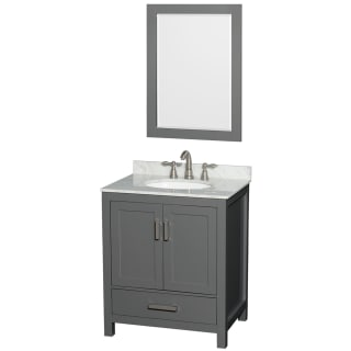 A thumbnail of the Wyndham Collection WCS141430SUNOM24 Dark Gray / White Carrara Marble Top / Brushed Chrome Hardware