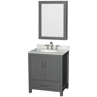A thumbnail of the Wyndham Collection WCS141430SUNOMED Dark Gray / White Carrara Marble Top / Brushed Chrome Hardware