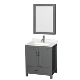 A thumbnail of the Wyndham Collection WCS141430S-QTZ-UNSMED Dark Gray / Giotto Quartz Top / Brushed Chrome Hardware