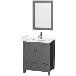 A thumbnail of the Wyndham Collection WCS141430S-VCA-M24 Dark Gray / White Cultured Marble Top / Brushed Chrome Hardware