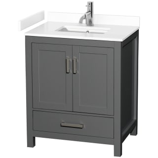 A thumbnail of the Wyndham Collection WCS141430S-VCA-MXX Dark Gray / White Cultured Marble Top / Brushed Chrome Hardware
