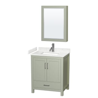 A thumbnail of the Wyndham Collection WCS141430S-VCA-MED Light Green / Carrara Cultured Marble Top / Brushed Nickel Hardware