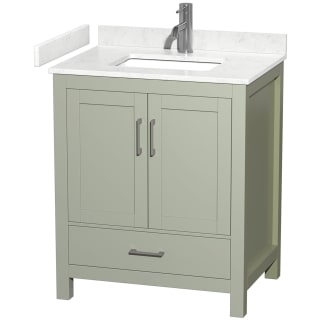 A thumbnail of the Wyndham Collection WCS141430S-VCA-MXX Light Green / Carrara Cultured Marble Top / Brushed Nickel Hardware