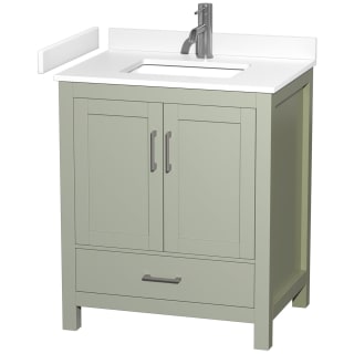 A thumbnail of the Wyndham Collection WCS141430S-VCA-MXX Light Green / White Cultured Marble Top / Brushed Nickel Hardware