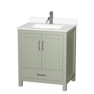 A thumbnail of the Wyndham Collection WCS141430S-QTZ-UNSMXX Light Green / White Quartz Top / Brushed Nickel Hardware