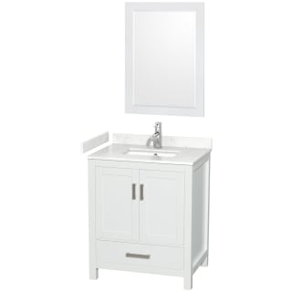 A thumbnail of the Wyndham Collection WCS141430S-VCA-M24 White / Carrara Cultured Marble Top / Brushed Chrome Hardware