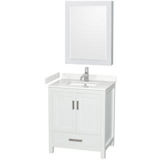 A thumbnail of the Wyndham Collection WCS141430S-VCA-MED White / Carrara Cultured Marble Top / Brushed Chrome Hardware