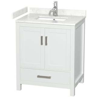 A thumbnail of the Wyndham Collection WCS141430S-VCA-MXX White / Carrara Cultured Marble Top / Brushed Chrome Hardware