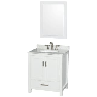 A thumbnail of the Wyndham Collection WCS141430SUNOM24 White / White Carrara Marble Top / Brushed Chrome Hardware