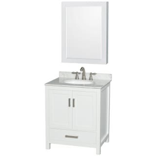 A thumbnail of the Wyndham Collection WCS141430SUNOMED White / White Carrara Marble Top / Brushed Chrome Hardware