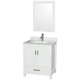 A thumbnail of the Wyndham Collection WCS141430SUNSM24 White / White Carrara Marble Top / Brushed Chrome Hardware