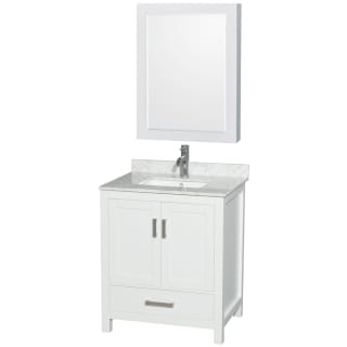 A thumbnail of the Wyndham Collection WCS141430SUNSMED White / White Carrara Marble Top / Brushed Chrome Hardware