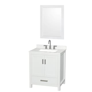 A thumbnail of the Wyndham Collection WCS141430S-QTZ-US3M24 White / Giotto Quartz Top / Brushed Chrome Hardware