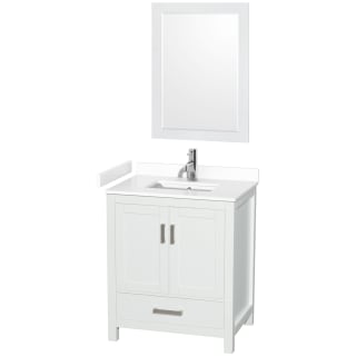 A thumbnail of the Wyndham Collection WCS141430S-VCA-M24 White / White Cultured Marble Top / Brushed Chrome Hardware