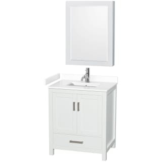 A thumbnail of the Wyndham Collection WCS141430S-VCA-MED White / White Cultured Marble Top / Brushed Chrome Hardware