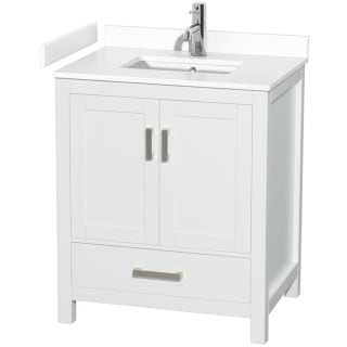 A thumbnail of the Wyndham Collection WCS141430S-VCA-MXX White / White Cultured Marble Top / Brushed Chrome Hardware