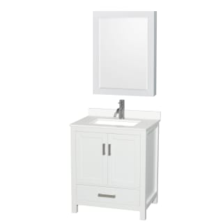 A thumbnail of the Wyndham Collection WCS141430S-QTZ-UNSMED White / White Quartz Top / Brushed Chrome Hardware