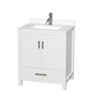 A thumbnail of the Wyndham Collection WCS141430S-QTZ-UNSMXX White / White Quartz Top / Brushed Chrome Hardware