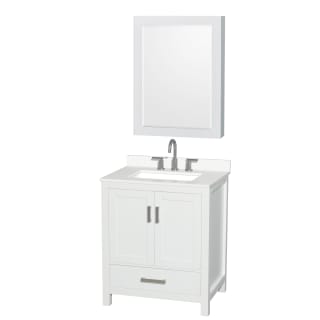 A thumbnail of the Wyndham Collection WCS141430S-QTZ-US3MED White / White Quartz Top / Brushed Chrome Hardware