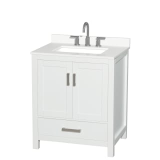 A thumbnail of the Wyndham Collection WCS141430S-QTZ-US3MXX White / White Quartz Top / Brushed Chrome Hardware