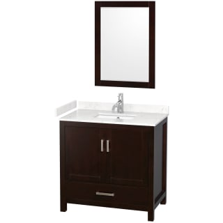 A thumbnail of the Wyndham Collection WCS141436S-VCA-M24 Espresso / Carrara Cultured Marble Top / Brushed Chrome Hardware