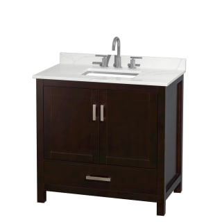 A thumbnail of the Wyndham Collection WCS141436S-QTZ-US3MXX Espresso / Giotto Quartz Top / Brushed Chrome Hardware