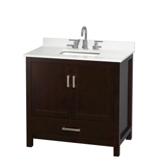 A thumbnail of the Wyndham Collection WCS141436S-QTZ-US3MXX Espresso / White Quartz Top / Brushed Chrome Hardware