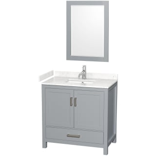 A thumbnail of the Wyndham Collection WCS141436S-VCA-M24 Gray / Carrara Cultured Marble Top / Brushed Chrome Hardware