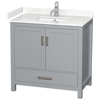 A thumbnail of the Wyndham Collection WCS141436S-VCA-MXX Gray / Carrara Cultured Marble Top / Brushed Chrome Hardware