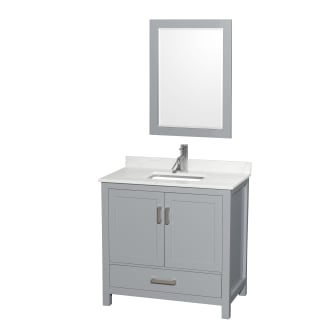 A thumbnail of the Wyndham Collection WCS141436S-QTZ-UNSM24 Gray / Giotto Quartz Top / Brushed Chrome Hardware