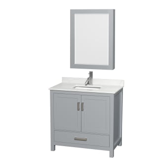 A thumbnail of the Wyndham Collection WCS141436S-QTZ-UNSMED Gray / Giotto Quartz Top / Brushed Chrome Hardware