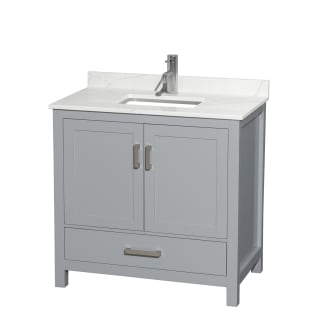 A thumbnail of the Wyndham Collection WCS141436S-QTZ-UNSMXX Gray / Giotto Quartz Top / Brushed Chrome Hardware