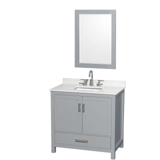 A thumbnail of the Wyndham Collection WCS141436S-QTZ-US3M24 Gray / Giotto Quartz Top / Brushed Chrome Hardware