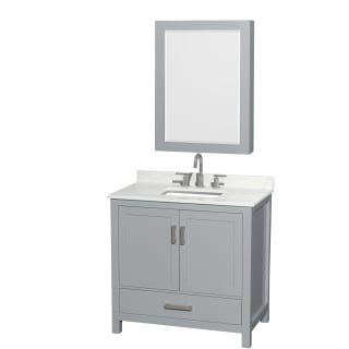 A thumbnail of the Wyndham Collection WCS141436S-QTZ-US3MED Gray / Giotto Quartz Top / Brushed Chrome Hardware