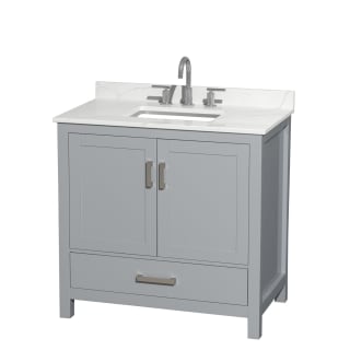 A thumbnail of the Wyndham Collection WCS141436S-QTZ-US3MXX Gray / Giotto Quartz Top / Brushed Chrome Hardware