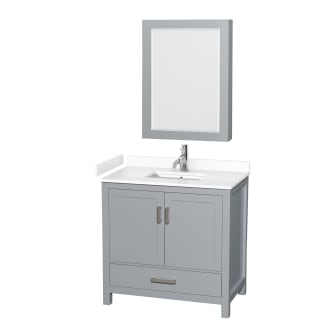 A thumbnail of the Wyndham Collection WCS141436S-VCA-MED Gray / White Cultured Marble Top / Brushed Chrome Hardware